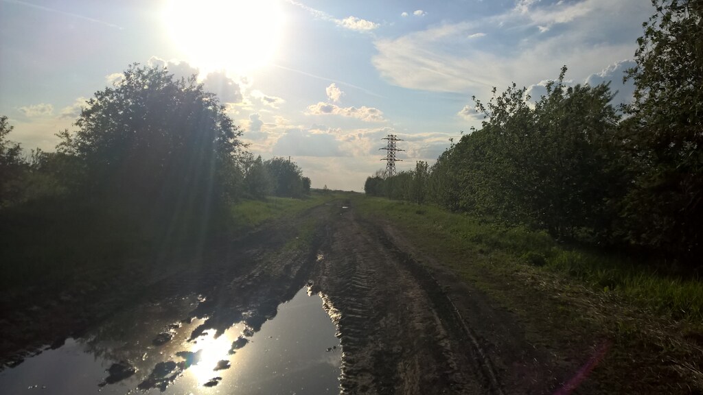 Дорога поле дождя, выглядит очень красиво